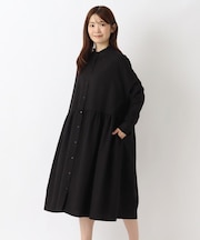 綿麻ウエスト切替ワンピース