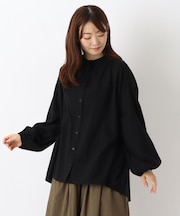 コットン タック袖ブラウス