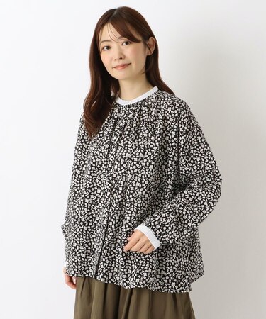 キャンブリックプリントブラウス