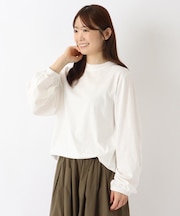 パフスリーブ 長袖コットンプルオーバー