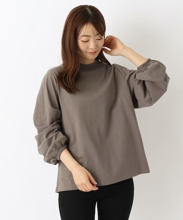 パフスリーブ 長袖コットンプルオーバー