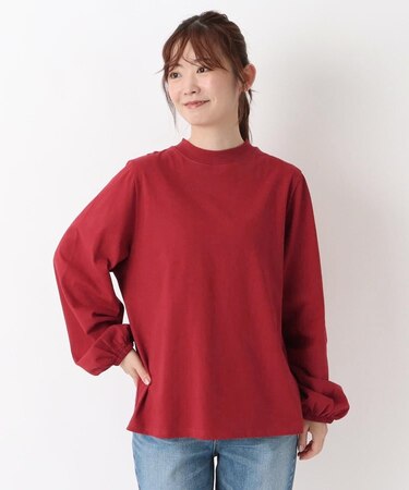 パフスリーブ 長袖コットンプルオーバー