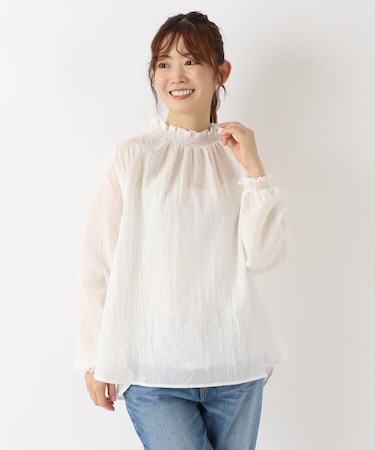 リップル シャーリングブラウス