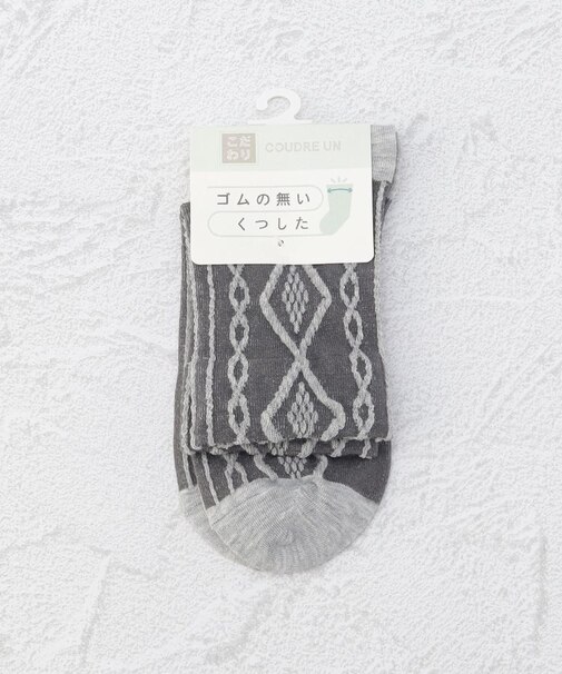 ◆コダワリ ゴム無 ケーブルクォーターソックス