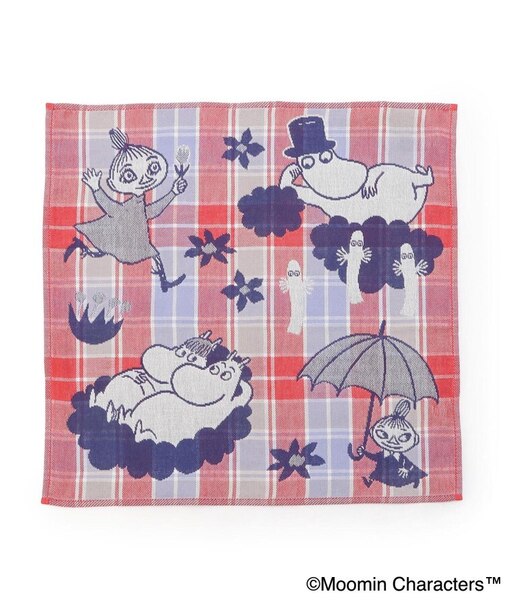 ◆MOOMIN 三重ガーゼハンカチ チェック