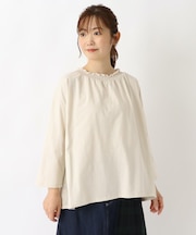 ネックシャーリング 8分袖プルオーバー