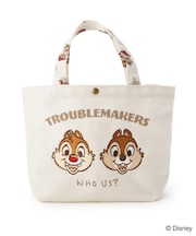 【ワンズテラス限定】ディズニー 「チップ＆デール」 刺繍マチ付バッグ