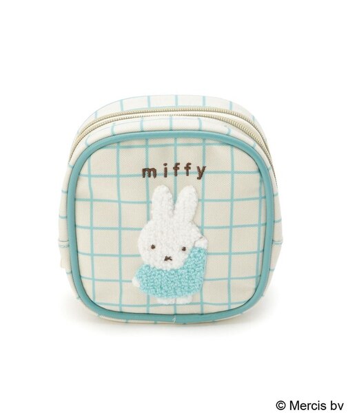 Dick Bruna miffy Wファスナーポーチ チェックサガラ