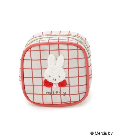 Dick Bruna miffy Wファスナーポーチ チェックサガラ