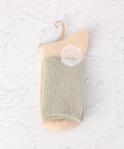 ◆PP 切替スパンコールリブクルーソックス