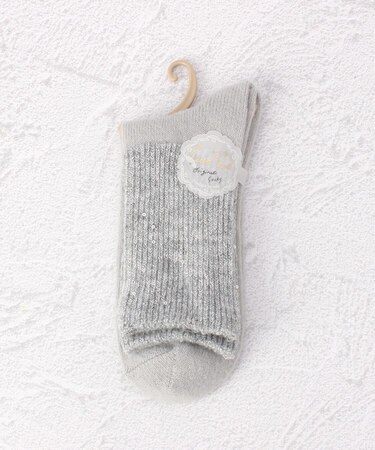 ◆PP 切替スパンコールリブクルーソックス