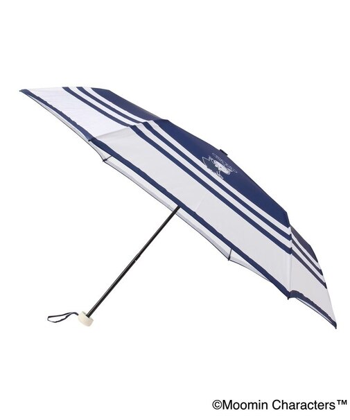【晴雨兼用/UV】MOOMIN 軽量折傘 ボーダー リトルミイ
