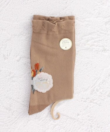 ◆PP 2面紙糸 フラワークルーソックス