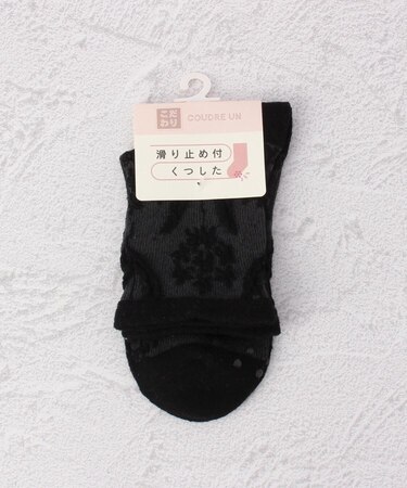 ◆コダワリ 滑り止めbigフラワークォーターソックス