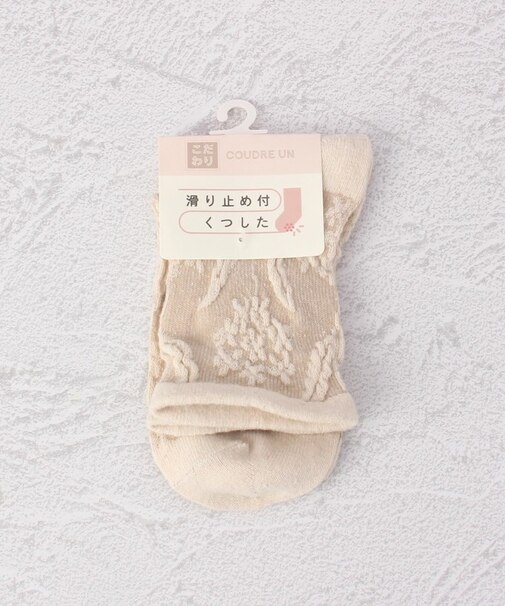 ◆コダワリ 滑り止めbigフラワークォーターソックス