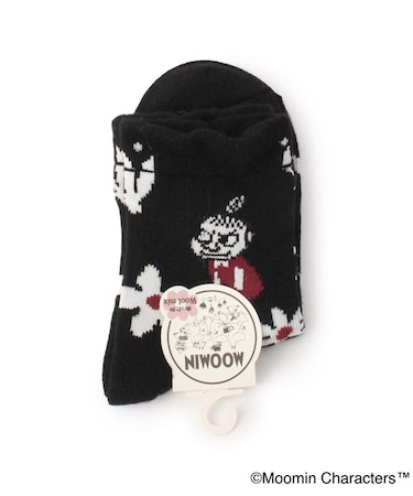 ◆MOOMIN ロークルーやわらかソックス ミイ花柄