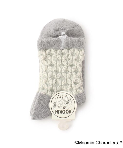 ◆MOOMIN ロークルーフワフワニットソックス ニョロニョロ刺繍