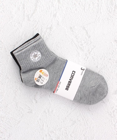 CONVERSE パッチ刺繍ショート クォーターソックス 3P