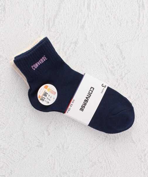 CONVERSE ロゴ刺繍ショート クォーターソックス 3P