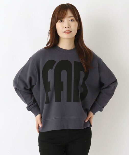 コットン 裏毛ロゴ入りプルオーバー