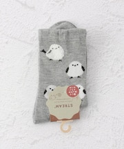 ◆シマエナガ部分モールクルーソックス