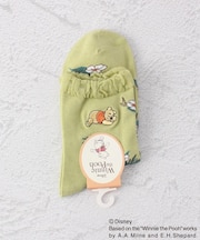 ◆【ワンズテラス限定】ディズニー 『くまのプーさん』 刺繍花柄クォーターソックス