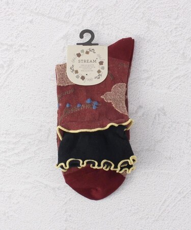 ◆鳥シルエット柄クルーソックス