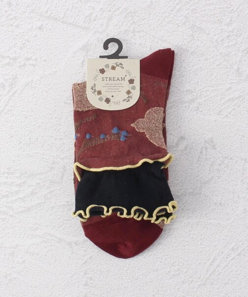 ◆鳥シルエット柄クルーソックス