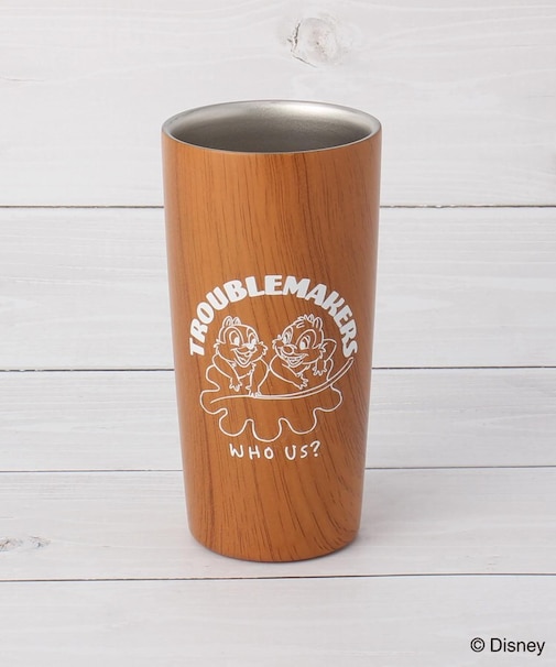 ディズニー 『チップ＆デール』 ステンレスタンブラー 木目風