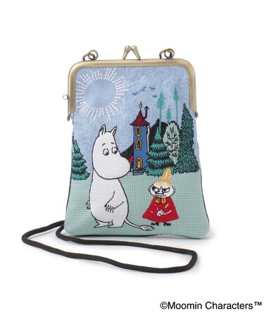 MOOMIN 畳刺繍縦型ペンポーチ がま口
