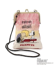 SNOOPY 畳刺繍縦型ペンポーチ がま口