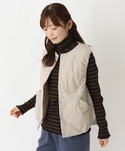 【リンネル12月号掲載】軽量中綿 ナイロンワッシャーベスト