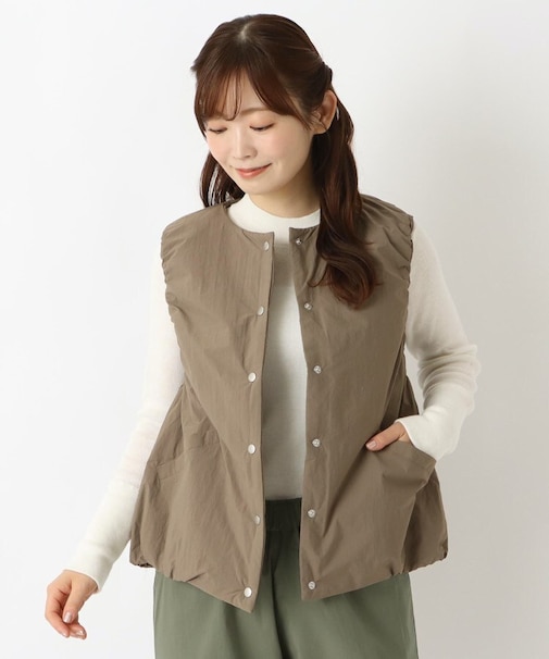 【リンネル12月号掲載】軽量中綿 ナイロンワッシャーベスト