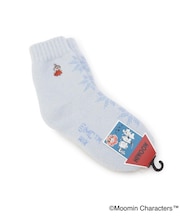 ◆【あったか】MOOMIN ホームソックス ヘアリミイ刺繍雪柄