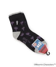 ◆【あったか】MOOMIN ホームソックス フワP ニョロ刺繍花