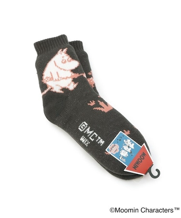 【あったか】MOOMIN ホームソックス 内ボア二重編ムーミン