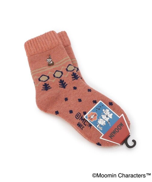 ◆【あったか】MOOMIN ホームソックス 毛mix ミイ刺繍