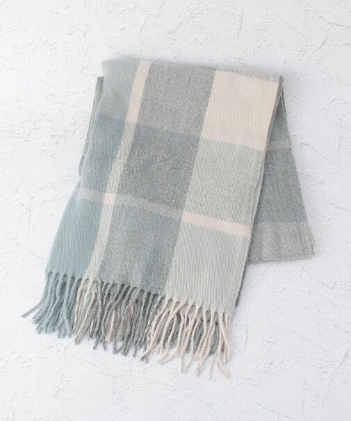 【あったか】袖穴付きチェックストール