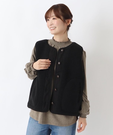 【リンネル12月号掲載】ボア無地ベスト