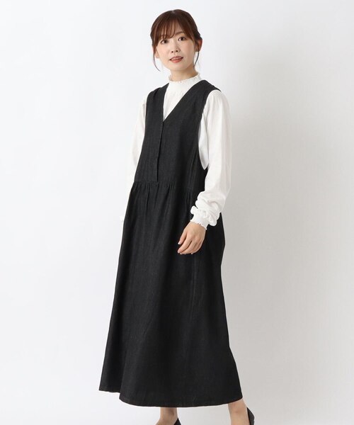 Vあき ロング丈ノースリーブワンピース｜ワンズテラスの通販｜&mall