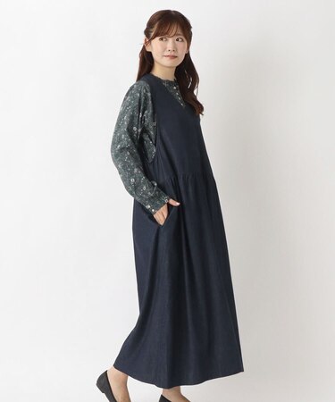 Vあき ロング丈ノースリーブワンピース