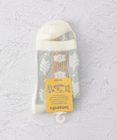 ◆花柄表パイルクォーターソックス