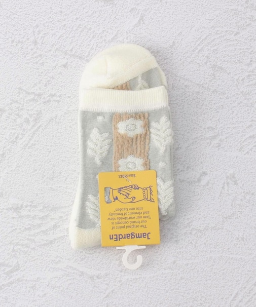 ◆花柄表パイルクォーターソックス