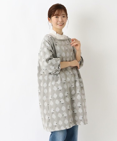 【ワンズテラス限定】シマエナガ ジャカードかっぽうぎ