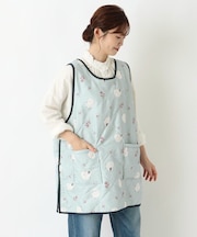 【あったか】キルト タブリエ エプロン アカイミシマエナガ