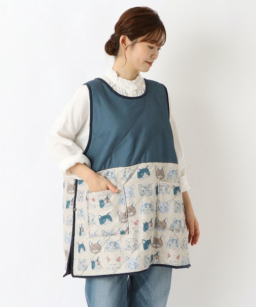 【あったか】キルト タブリエ エプロン ヴェリアスキャット