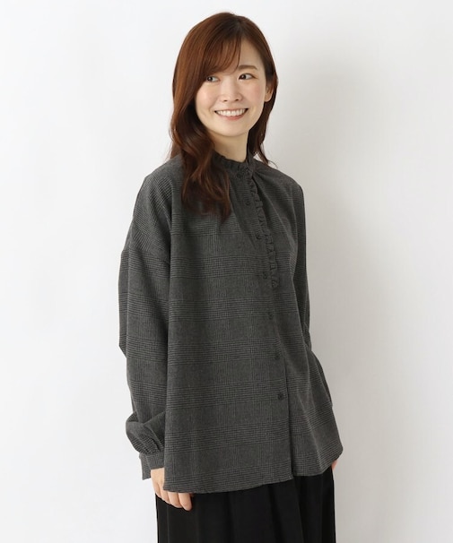 【リンネル12月号掲載】ネル前開きフリルブラウス