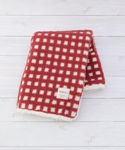 【あったか】ボアチェック ひざ掛け