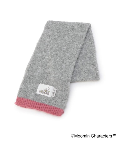 【あったか】MOOMIN リブマフラー 配色ワッペン付き
