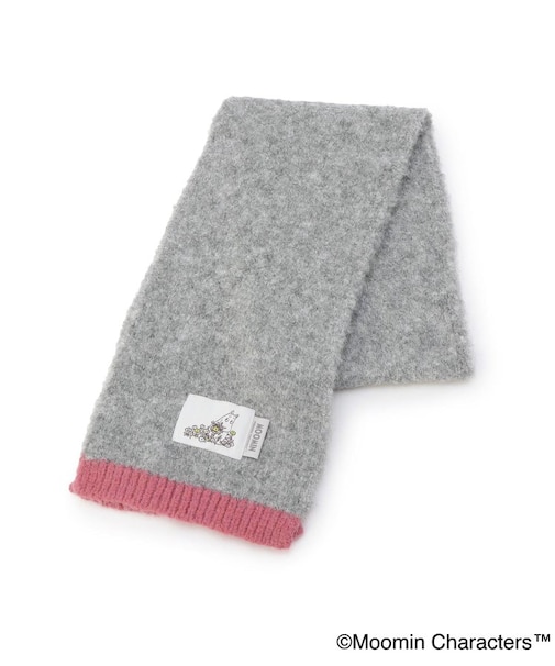 【あったか】MOOMIN リブマフラー 配色ワッペン付き